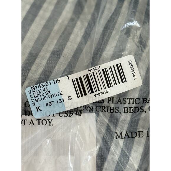 Draper's & Damon's Capri Cotton Elastic/Tie Waist Pull-on Pants Blue/White Sz 3X - Picture 10 of 13